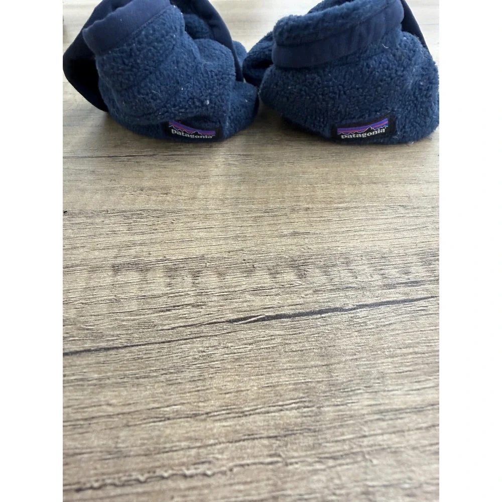 Patagonia Synchilla Fleece Baby Booties Navy Blue 12-24M